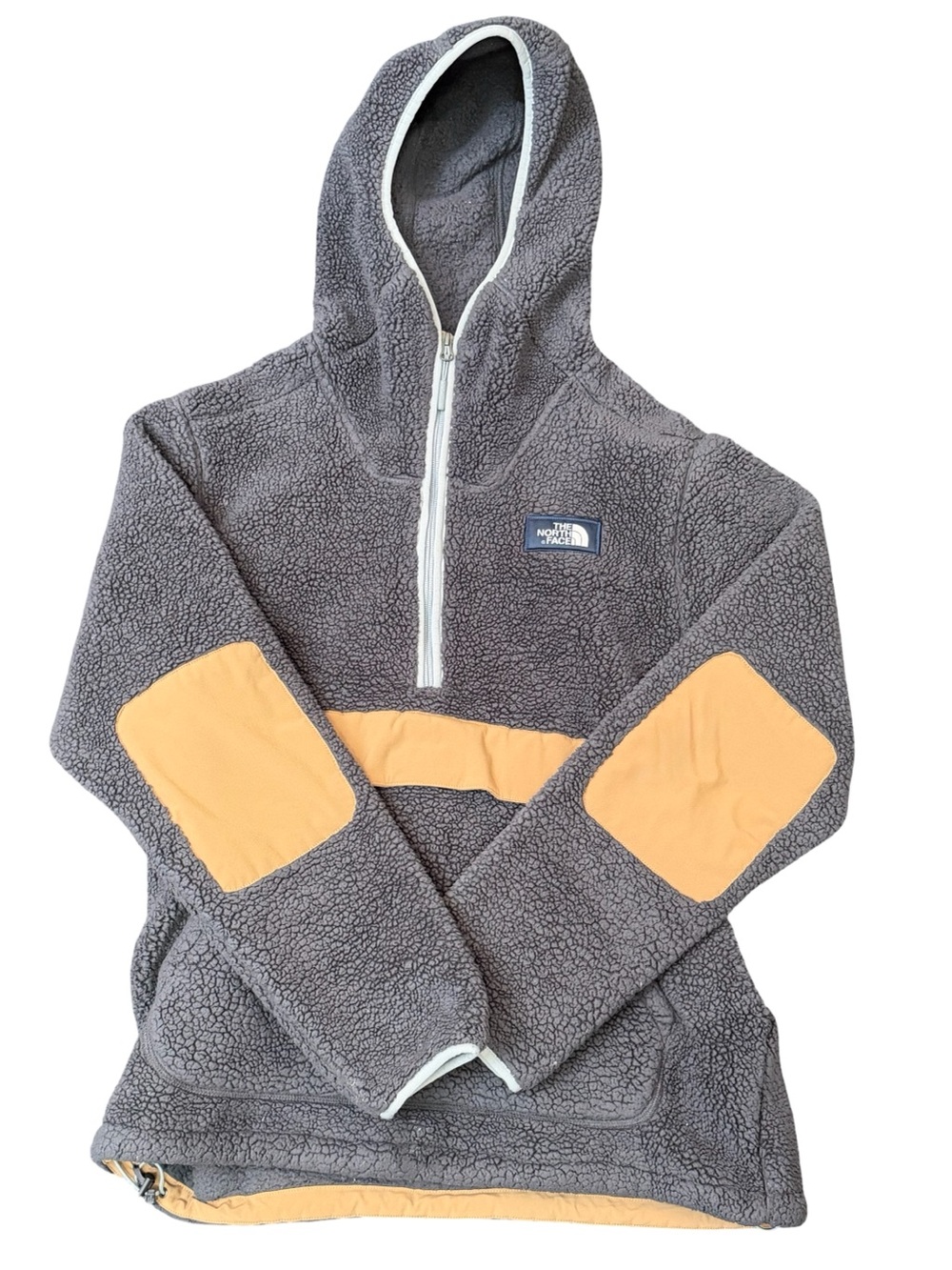 The North FaceGray Sherpa Fleece Hoodie with Front zipper pouch